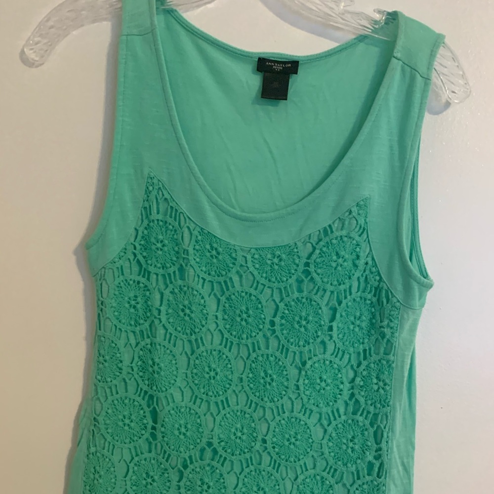 Ann Taylor Petite Size SP Green Blouse